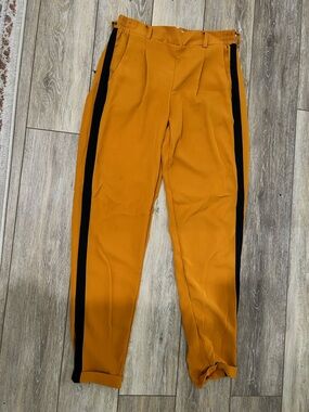 Men's Mustard Tuxedo Stripe Pants